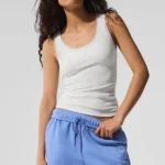 Ribbed Mesh Secret Tank - White
