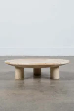 Round Footed Plate in Travertine - Image 3