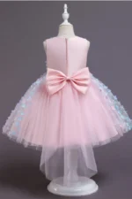 Sleeveless Round Neck Floral Appliques High-Low Flower Girl Dresses 1029079751952 - Image 2