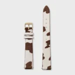 Strap 14 mm Cow Print Leather, Gold Colour