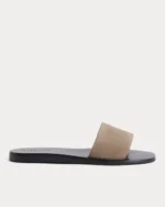 Suede Slide Sandal | Almond Buff Suede