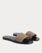 Suede Slide Sandal | Almond Buff Suede - Image 2