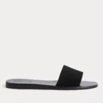 Suede Slide Sandal | Black Suede