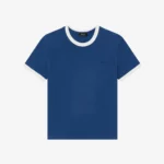 t-shirt crop manche courte contrasté