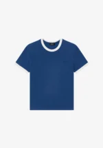 t-shirt crop manche courte contrasté