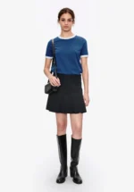 t-shirt crop manche courte contrasté - Image 2