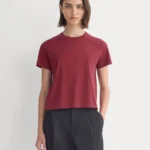 The Box-Cut Tee in Essential Cotton | Cabernet | No Pocket