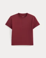 The Box-Cut Tee in Essential Cotton | Cabernet | No Pocket - Image 2