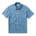 The Gulf Shirt in Washed Indigo Twill
