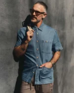 The Gulf Shirt in Washed Indigo Twill - Image 2