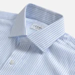 The Light Blue Tindley Stripe Non Iron Custom Shirt - Image 2