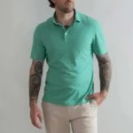 The Parakeet Green Freeman Knit Custom Polo - Image 2