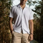 The White Clancy Terry Cloth Camp Collar Custom Shirt - Image 2