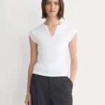 Tie-Back Tee in Organic Cotton | White