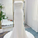 Trumpet-Mermaid Chapel Train Elastic Cloth Wedding Dress CW3246CR