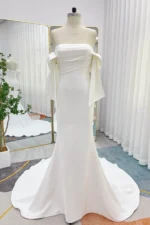 Trumpet-Mermaid Chapel Train Elastic Cloth Wedding Dress CW3246CR - Image 2