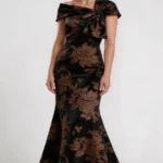 Trumpet-Mermaid Floor Length Jacquard Mother of the Bride Dress CM0414CR