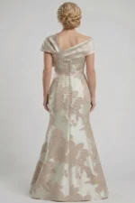 Trumpet-Mermaid Floor Length Jacquard Mother of the Bride Dress CM0414CR - Image 2