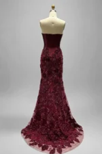Trumpet-Mermaid Sweep-Brush Train Stretch Satin Mother of the Bride Dress CM0466 - Image 2