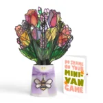 Vibrant Tulip Suncatcher Bouquet and Minivan Chaos Humor Sentiment Set