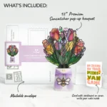 Vibrant Tulip Suncatcher Bouquet and Minivan Chaos Humor Sentiment Set - Image 2